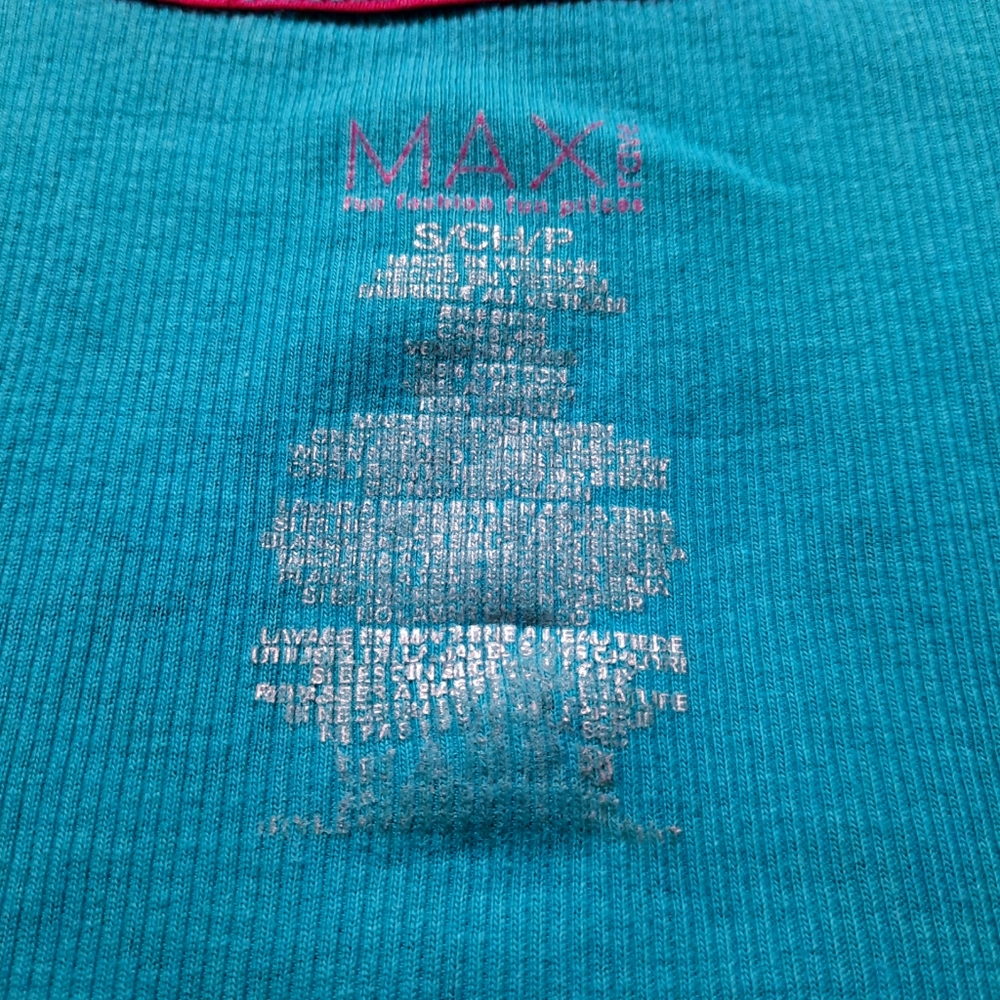 Max Rave S Blue Bow Patterned Racer Back Tank Top - Picture 4 of 4